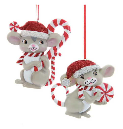 Mouse with Peppermint Ornament - KURT ADLER